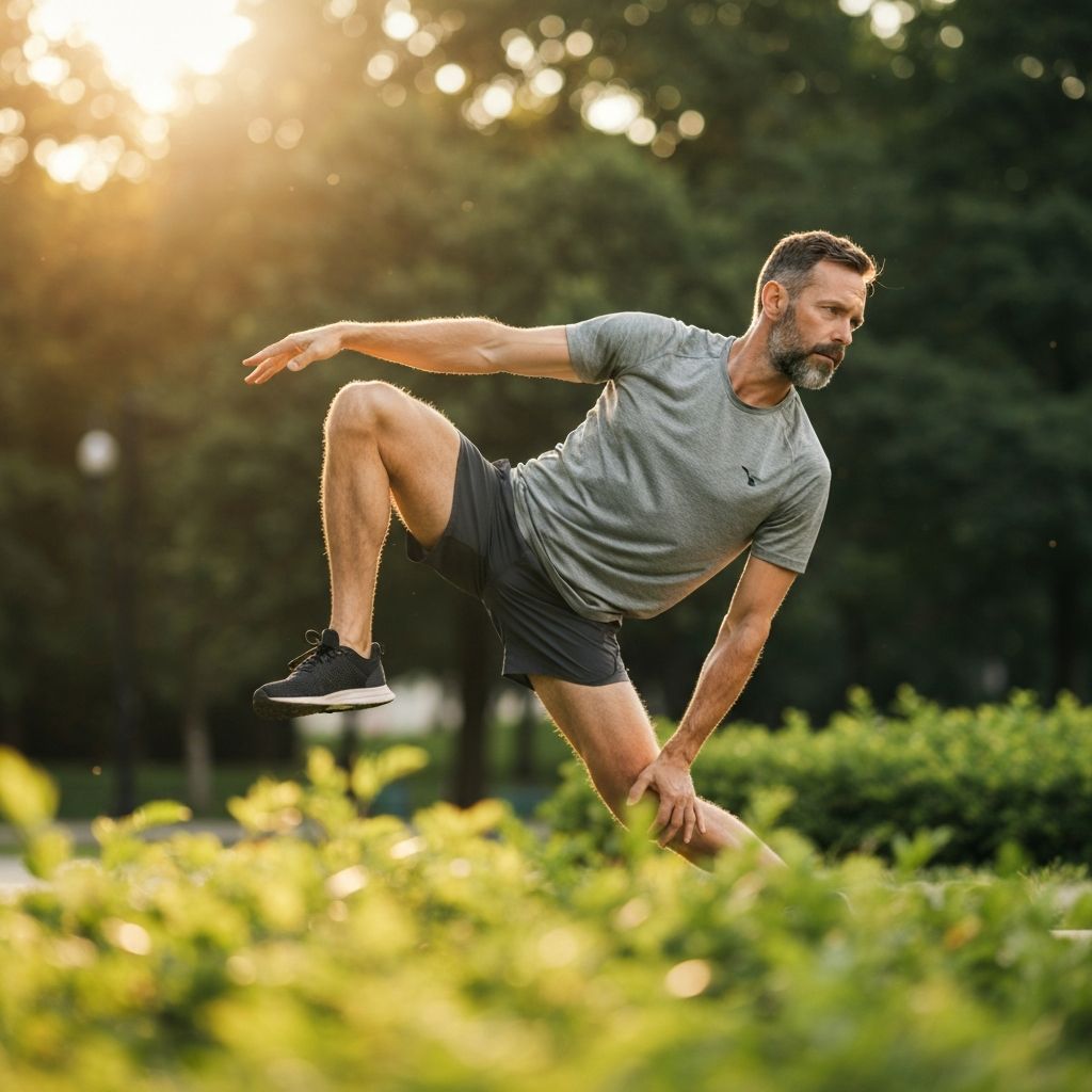 Man doing stretching exercises